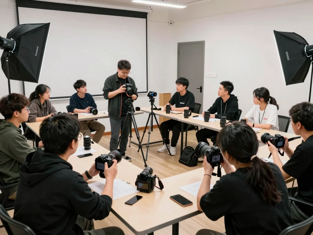 Grunnleggende fotografi workshop med kamera og utstyr