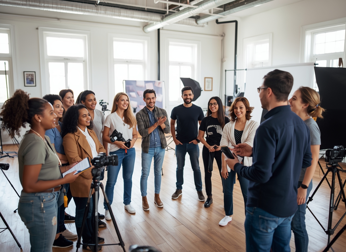 Workshop deltakere lærer fotografi teknikker